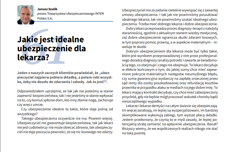 Idealne ubezpieczenie dla lekarza?